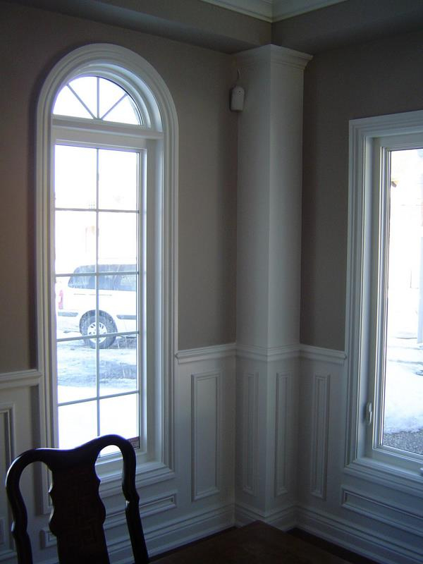Curved Window and Wainscoting